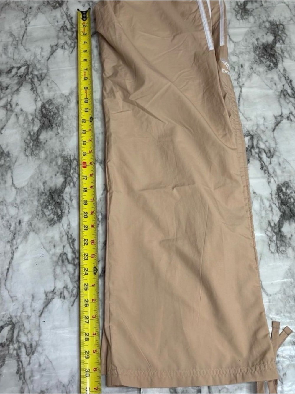 Adidas Parley Tan Beige Windbreaker size XS pants straight leg high rise
